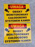 Tablica znak tabliczka obiekt monitorowany uwaga monitoring system