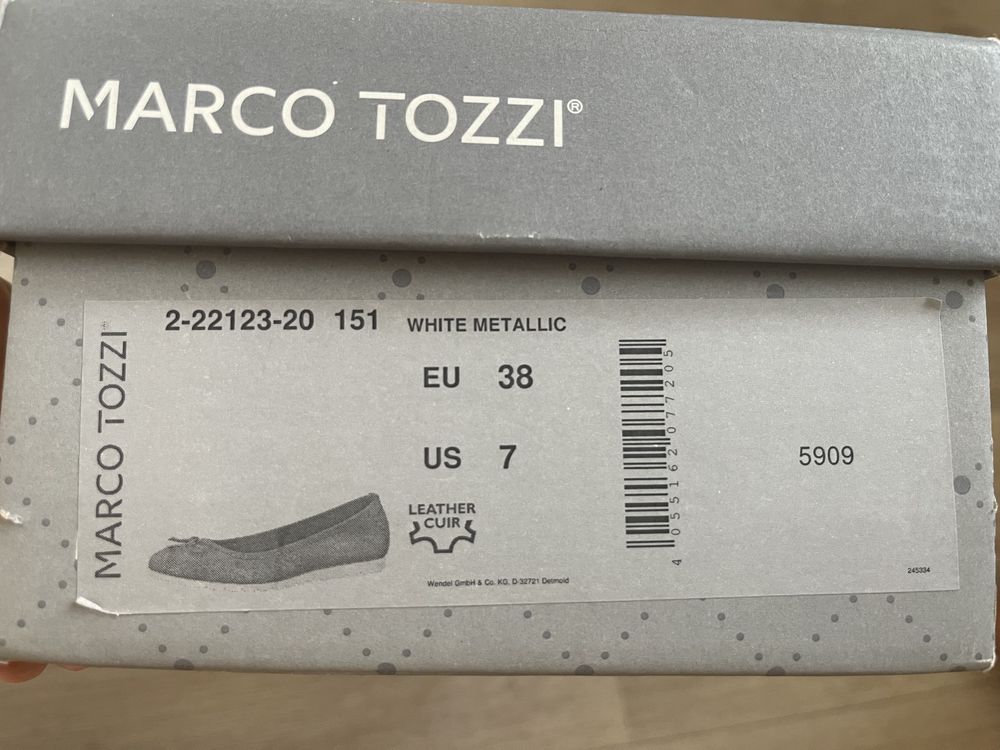 Балетки Marco Tozzi 38р. натуральна шкіра