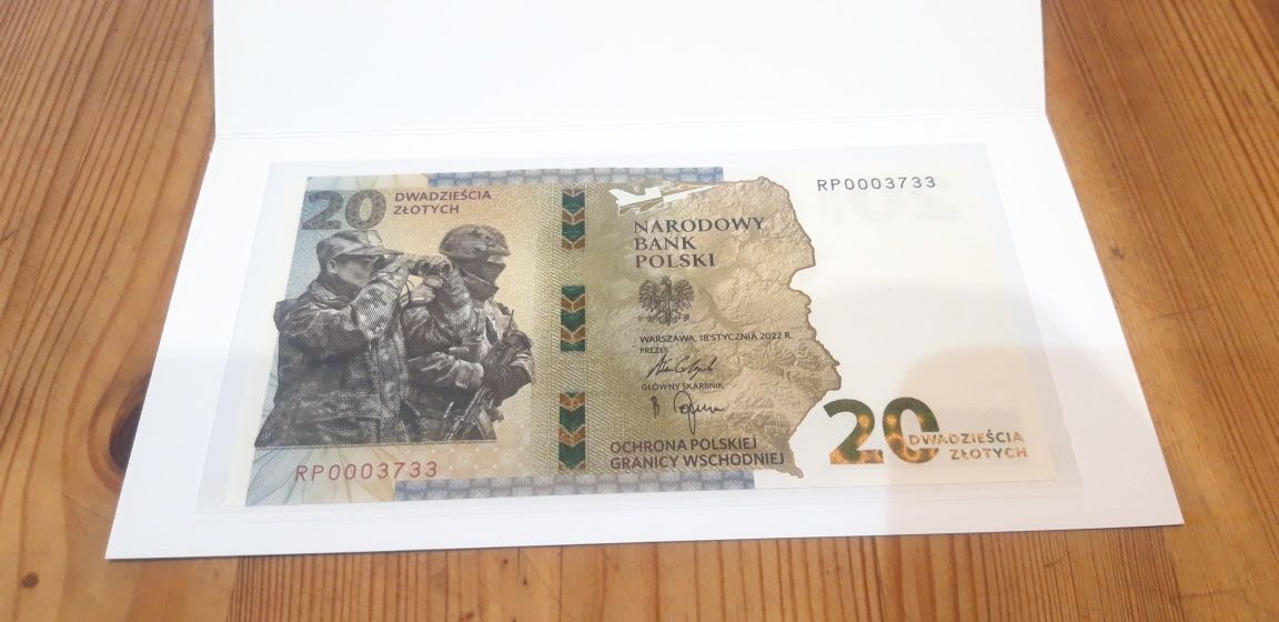 NISKI NUMER 20 złotych Ochrona Polskiej Granicy banknot kolekcjonerski