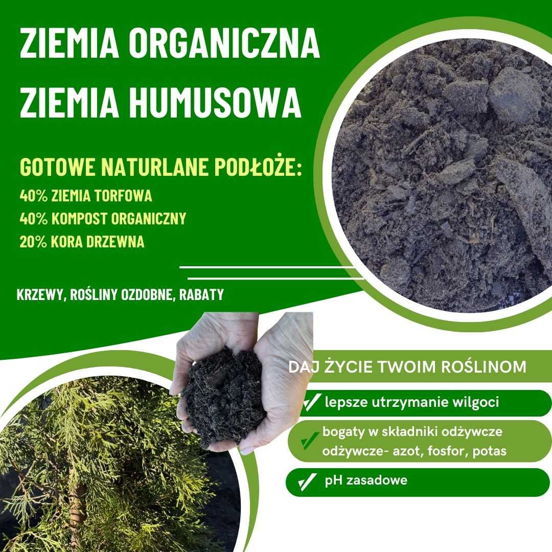 Ziemia Organiczna Ogrodowa Humusowa Czarnoziem + Kompost + Obornik