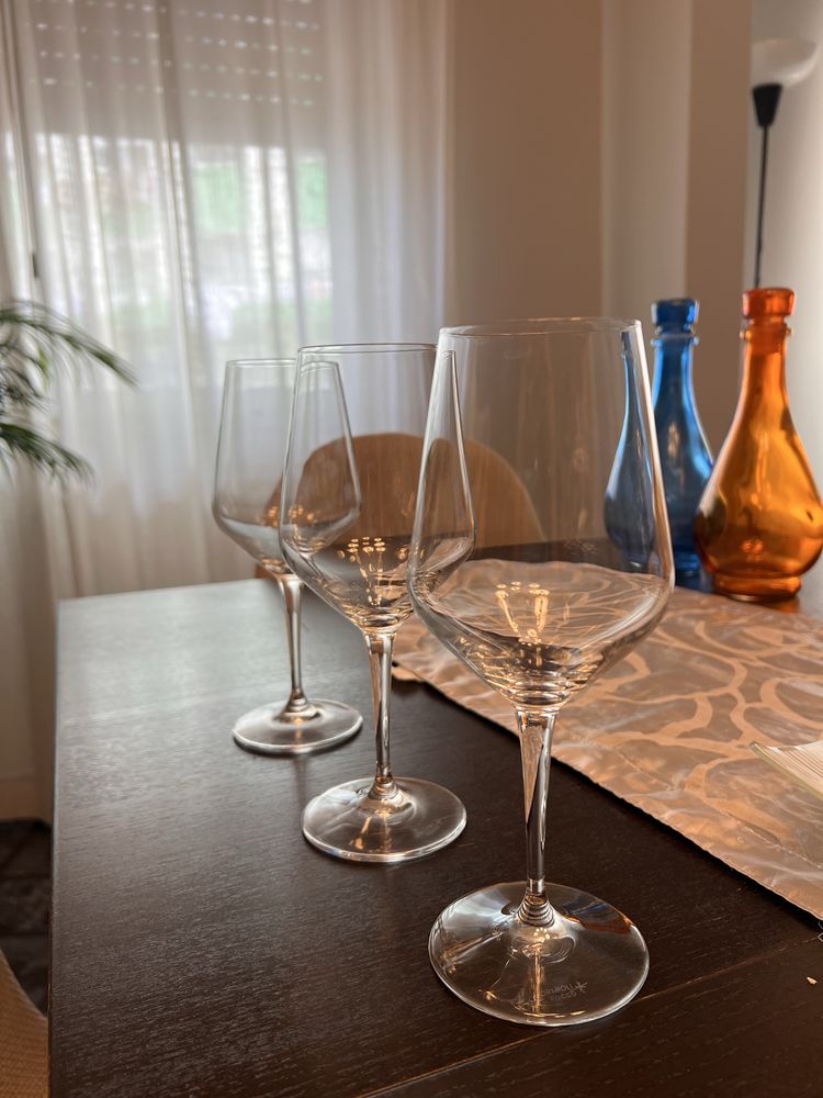Copos de vinho de vidro