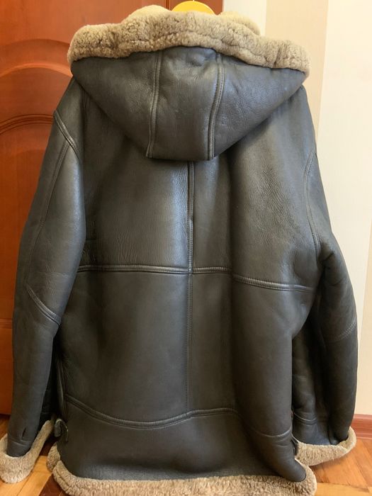 Вінтажна шкіряна дублянка куртка авіатор