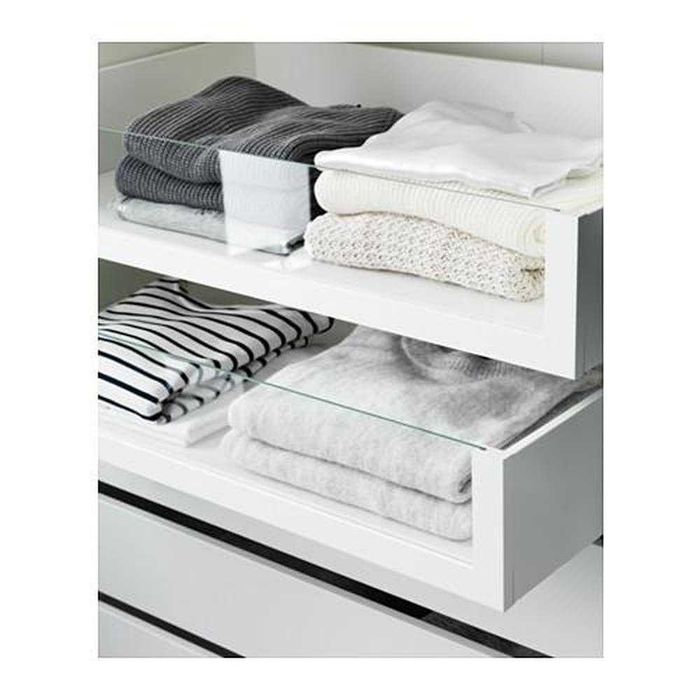 3 Gavetas Ikea Komplement com frente vidro branca novas/seladas caixa