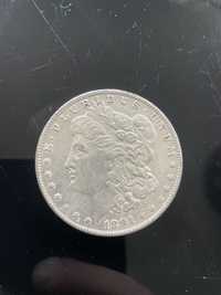 Монета Morgan dollar 1891 серебро