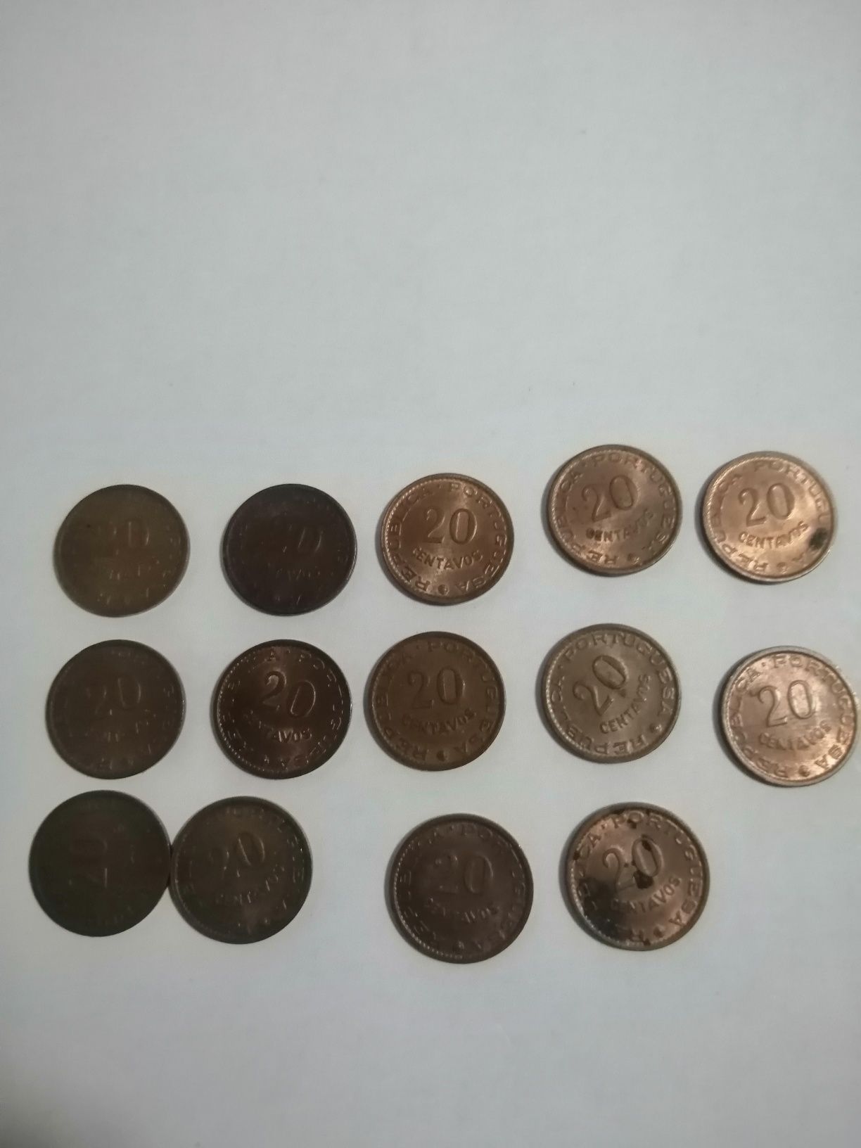 Conjunto 14 moedas 20 Centavos Angola 1962