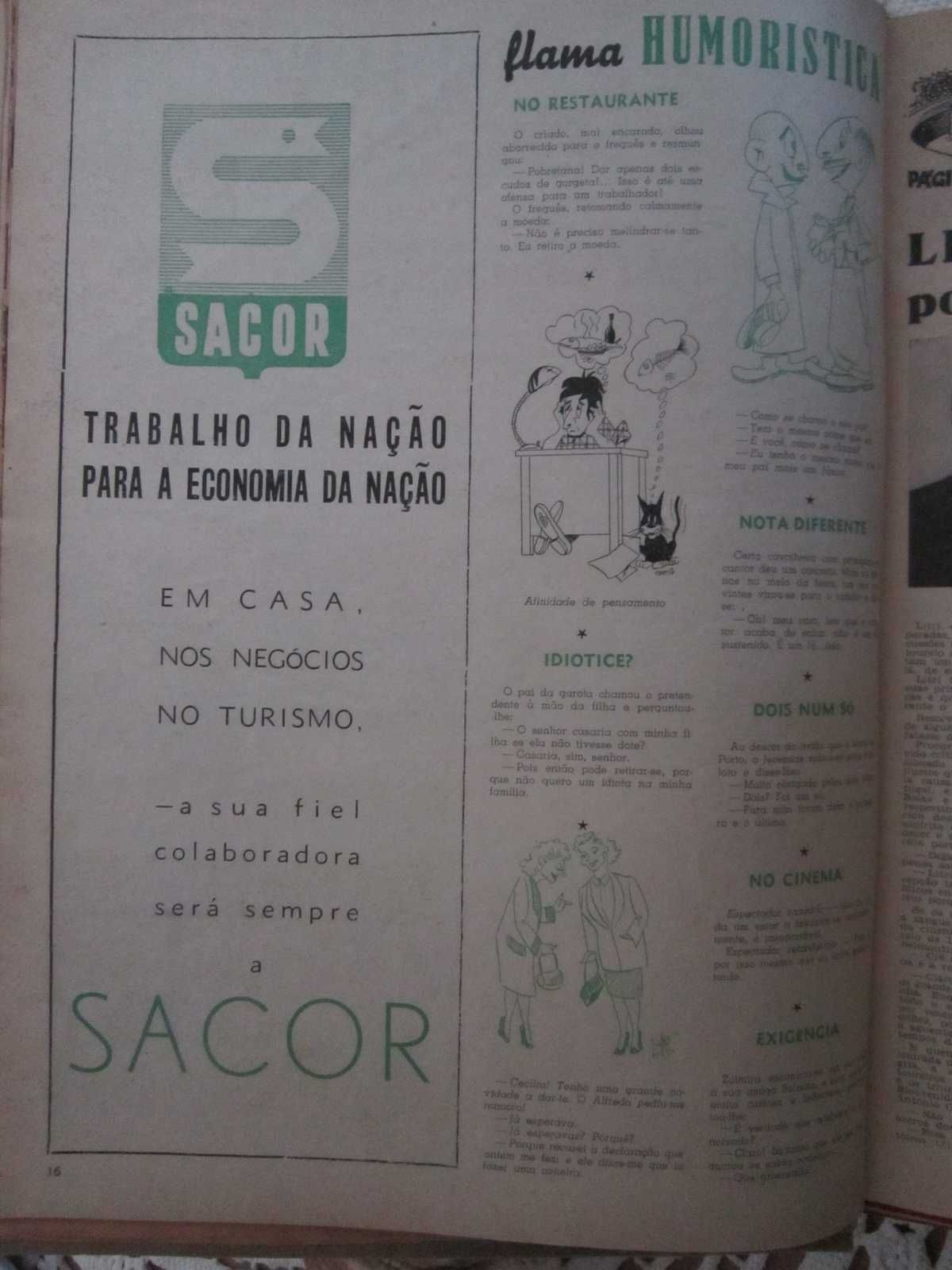 Revistas Flama antigas anos 50 vintage