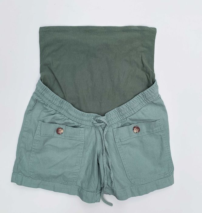 Spodenki Ciążowe XS 34 Miętowe Bonprix Mama Szorty Zielone