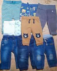 8 x spodnie dresowe I jeansy 6-9mcy 74cm