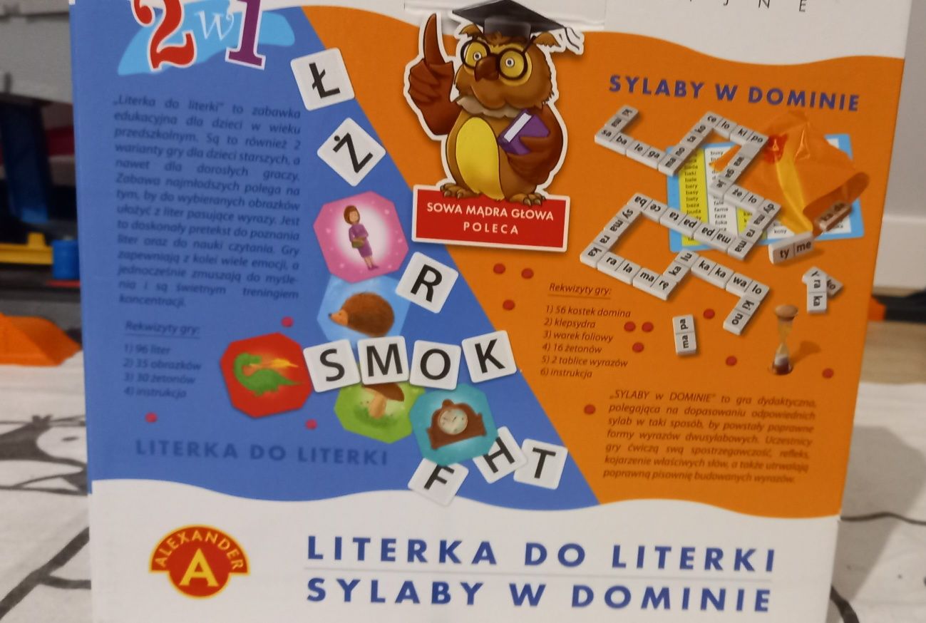 LITERKI gra edukacyjna Sylaby domino