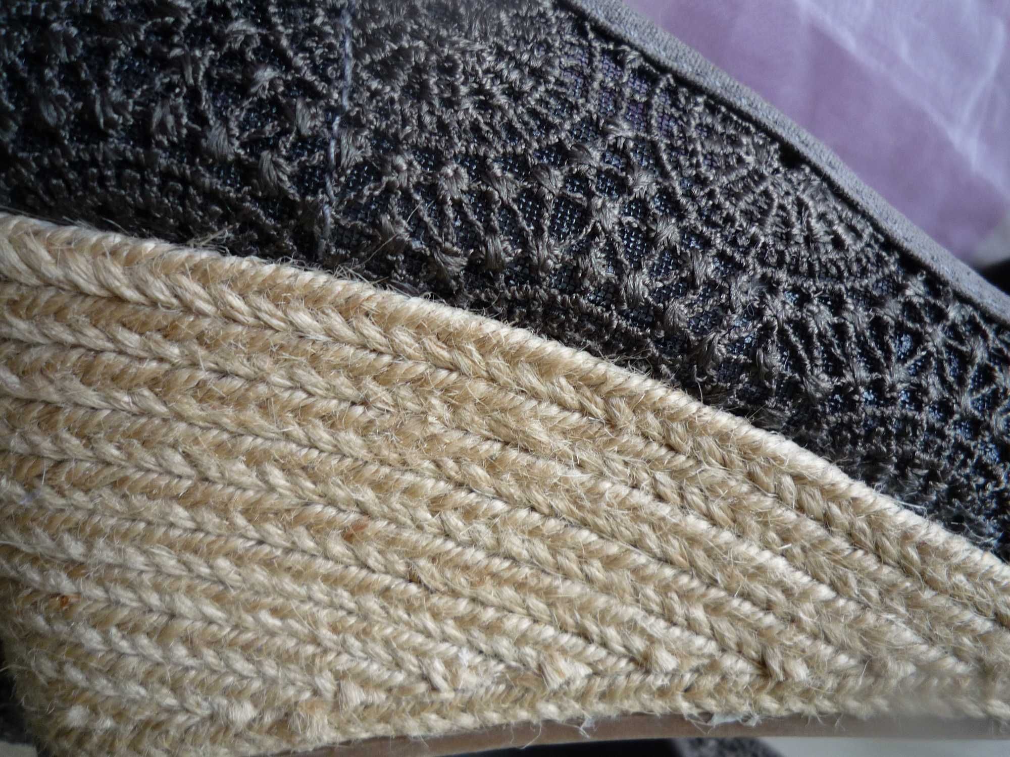 Graceland туфли босоножки тканевые на плетёной конопляной джут танкетк