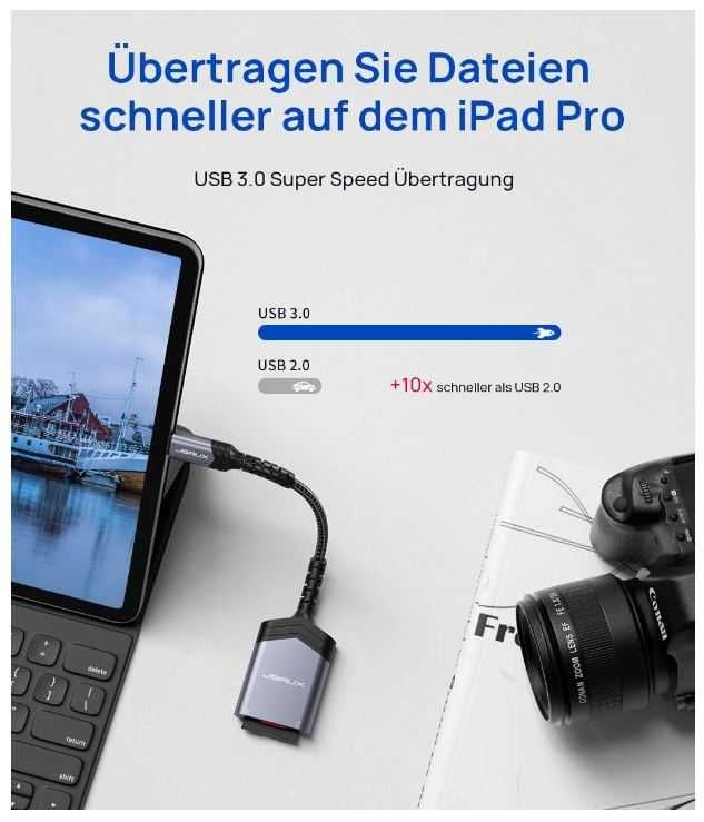 Przejściówka USB C - czytnik kart SD, micro SD JSAUX