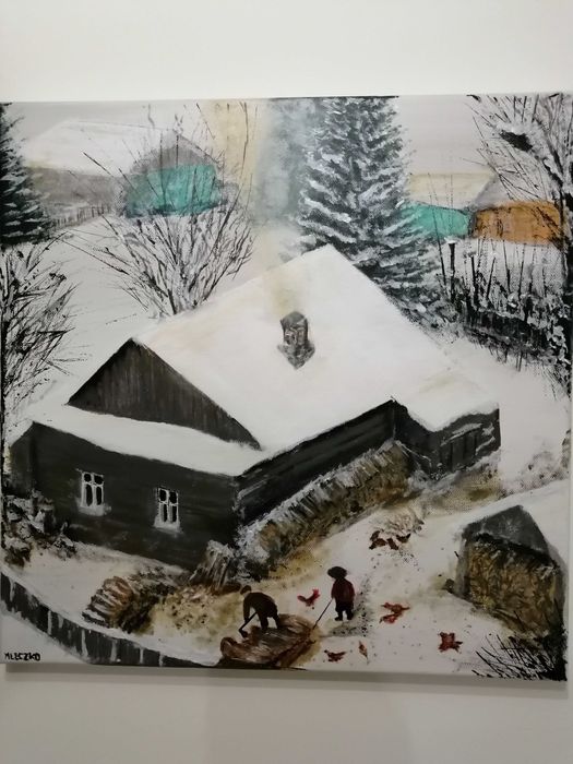 Obraz ręcznie malowany - akryl 40x40 cm.