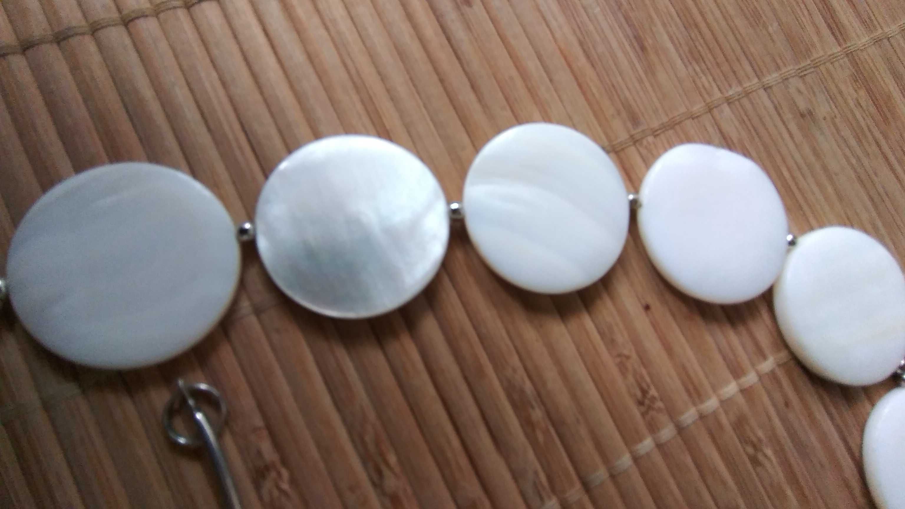 Komplet bizuterii perłowej, naszyjnik 52cm+kolczyki