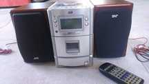 Wieża JVC, CD Tuner RDS AUX do Kopmutera Lub Laptopa 2 Kolumny Pilot