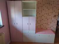 Komplet używanych mebli dziecięcych ( różowy) Ikea STUVA/FRITIDS