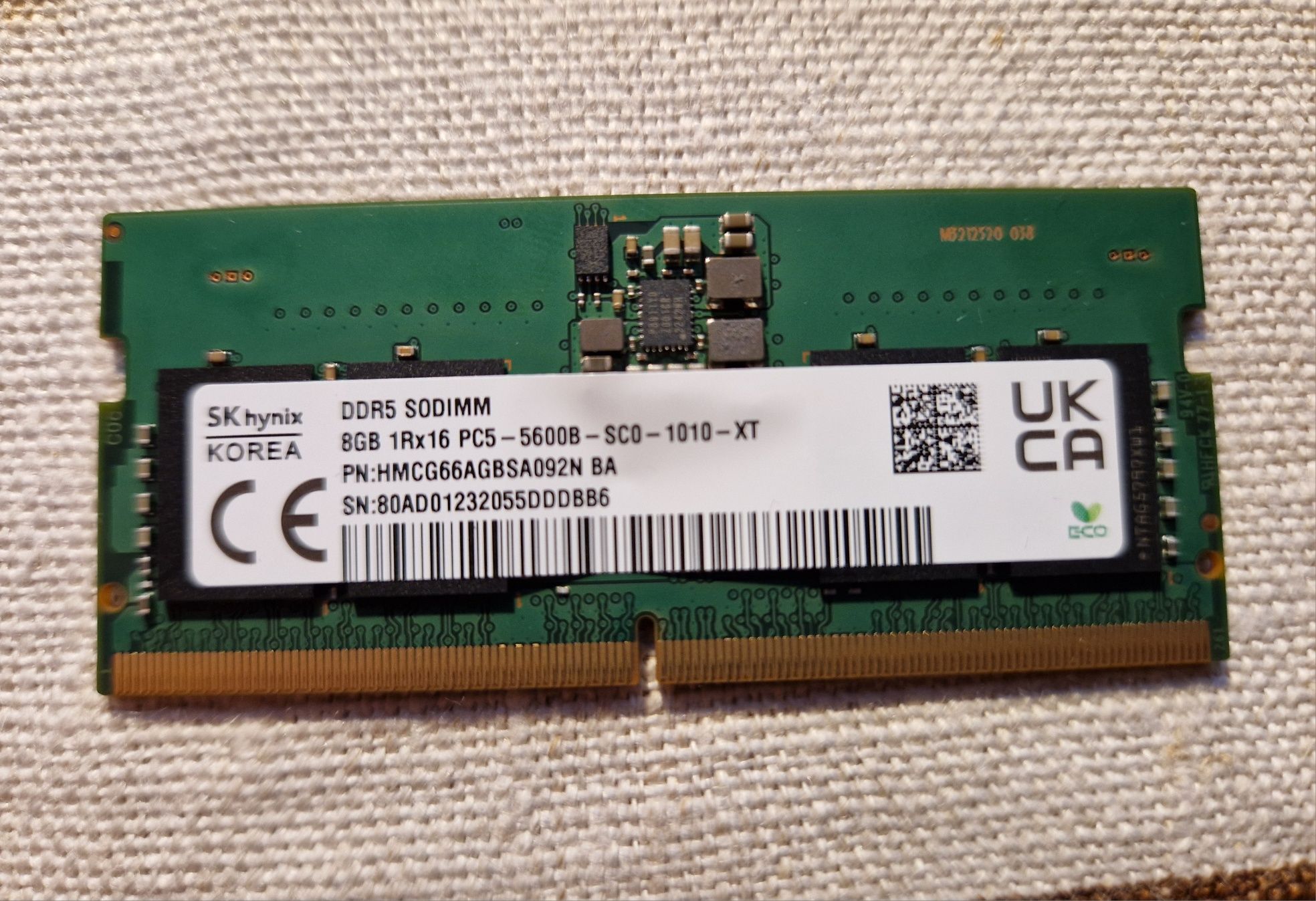 Zestaw 2x Pamięć ram do laptopa DDR5 SODIMM 8GB 5600Mhz SK hynix