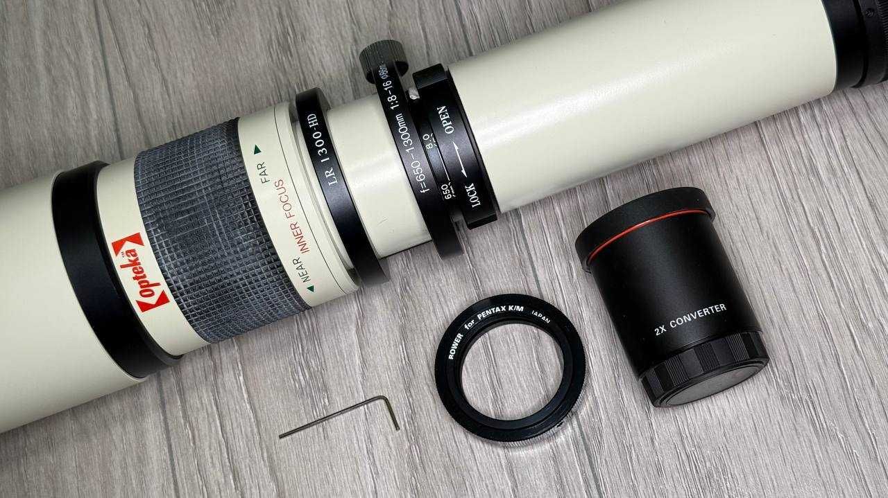 об'єктив Opteka 650-1300mm Zoom + 2x конвертер (для Canon EF і Pentax)