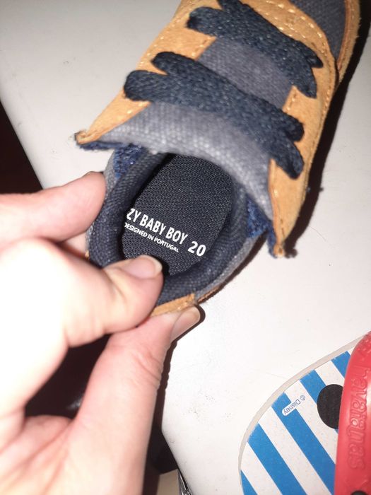 Sapato bebé camel e azul 20