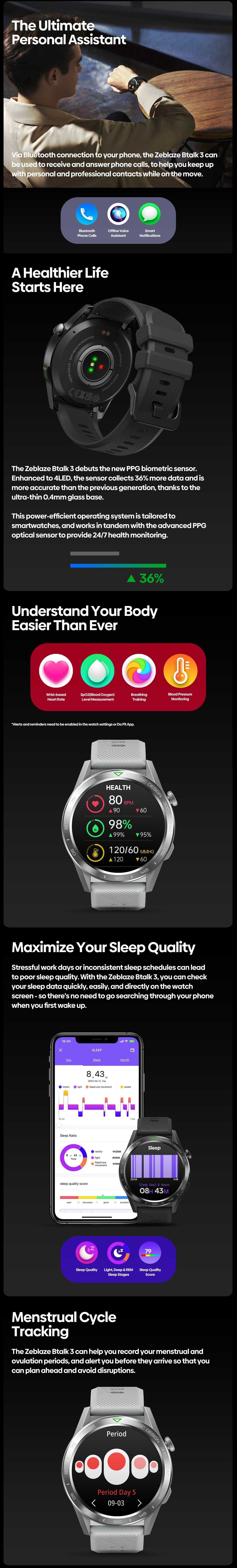 Smartwatch Zeblaze Btalk 3 - Relógio Inteligente