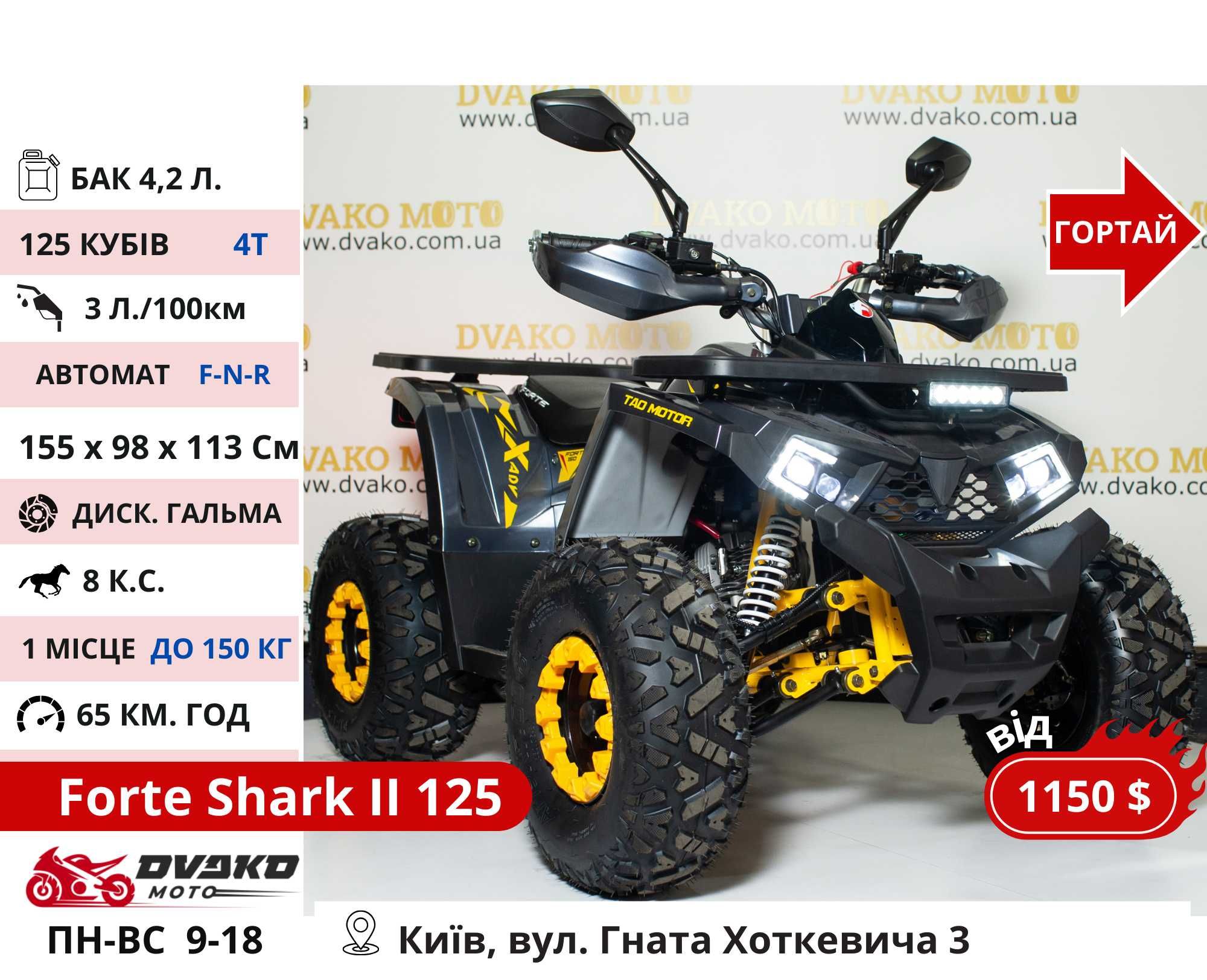 Квадроцикли Для Підлітків 110 125 150 Куб 1500w 1000w - FORTE ATV125G