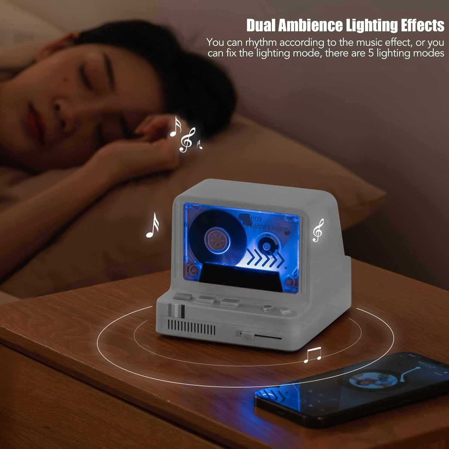 Przenośny odtwarzacz kasetowy STEREO RETRO głośnik BLUETOOTH LED C106