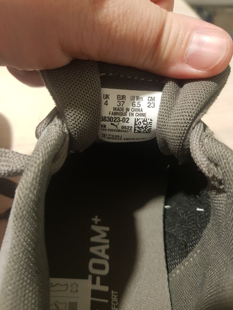 Puma adidasy snikersy rozm. 37 szare nowe z metką