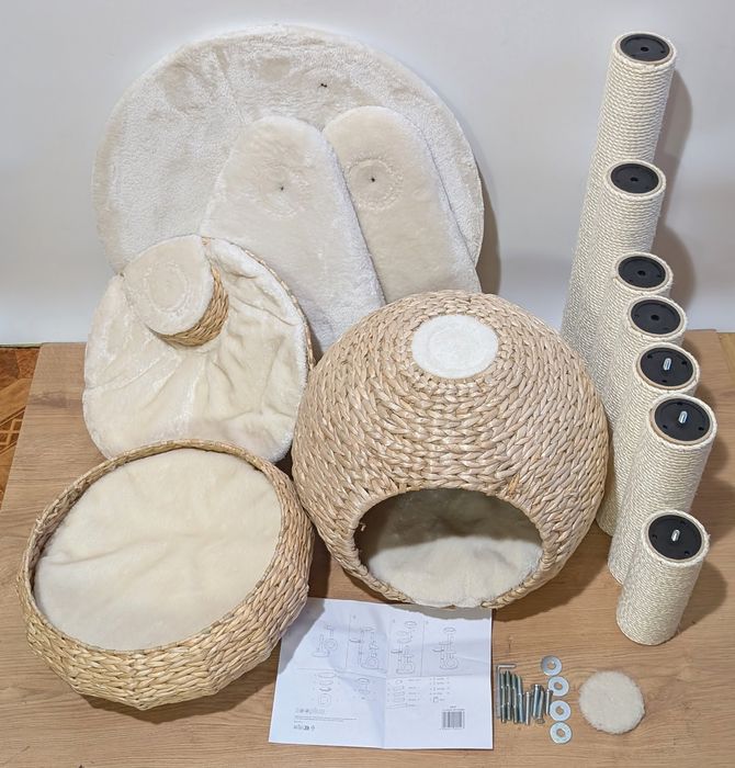 Laguna Drapak Dla Kota Kremowy 83X74X160Cm WIKLINOWY DUŻY