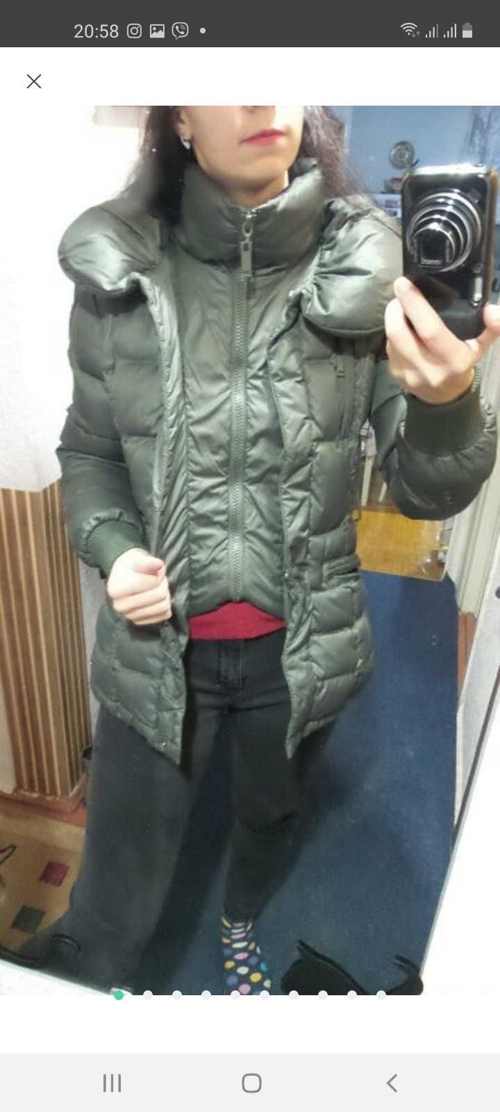 Зимняя куртка цвета хаки/оливка, размер S