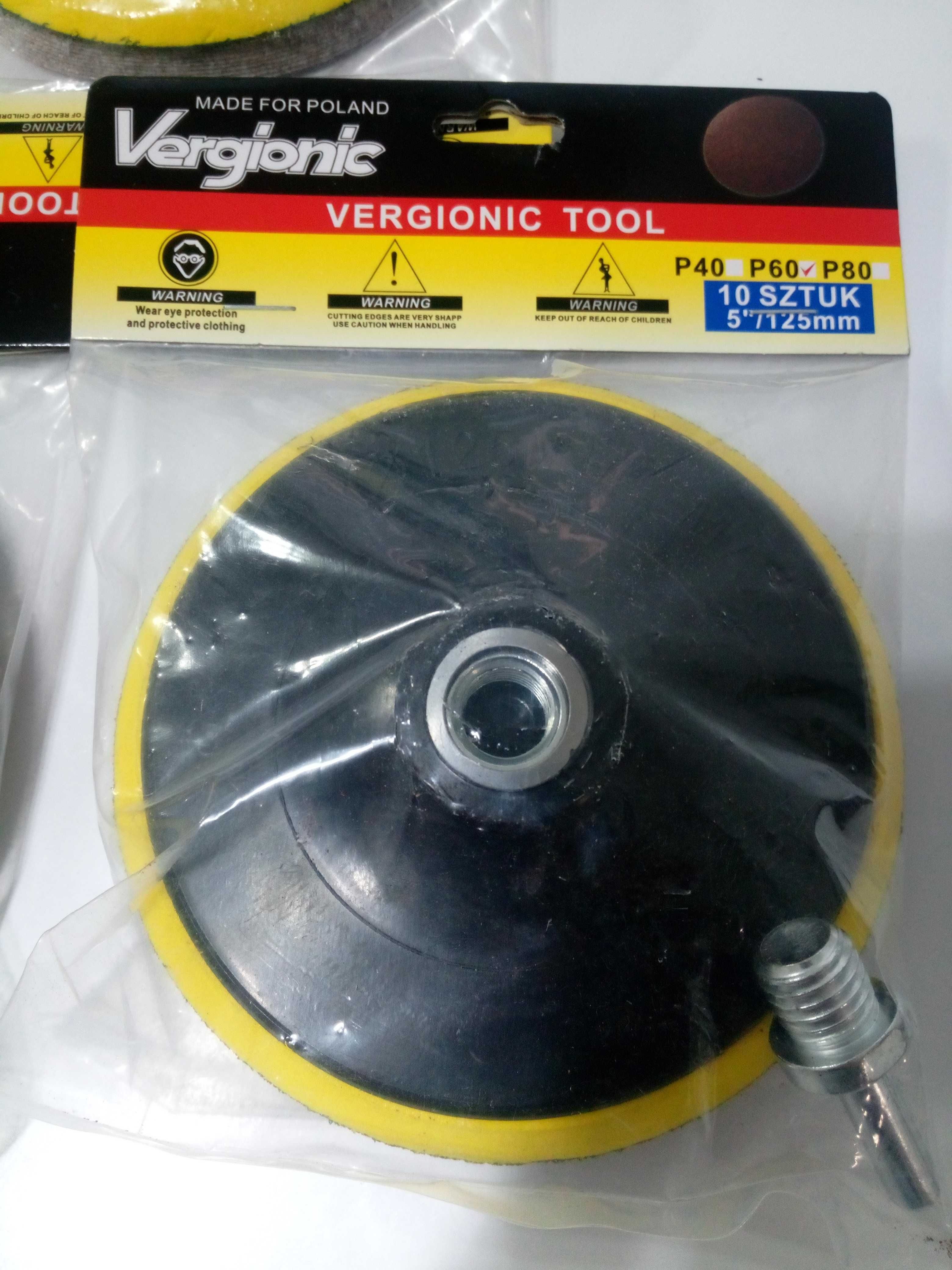 Dysk czepny na rzep do szlifierki wiertarki 125mm+ adapter 10 krążków
