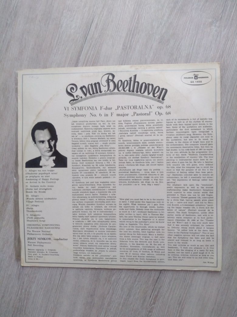 L. Van Beethoven. VI Symfonia" Pastoralna ". Winyl