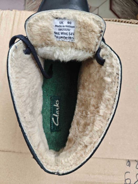 Зимові шкіряні чоловічі черевики Clarks р.43