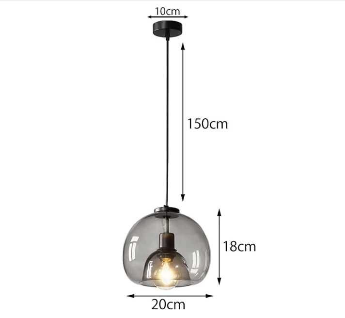 szklana lampa wisząca