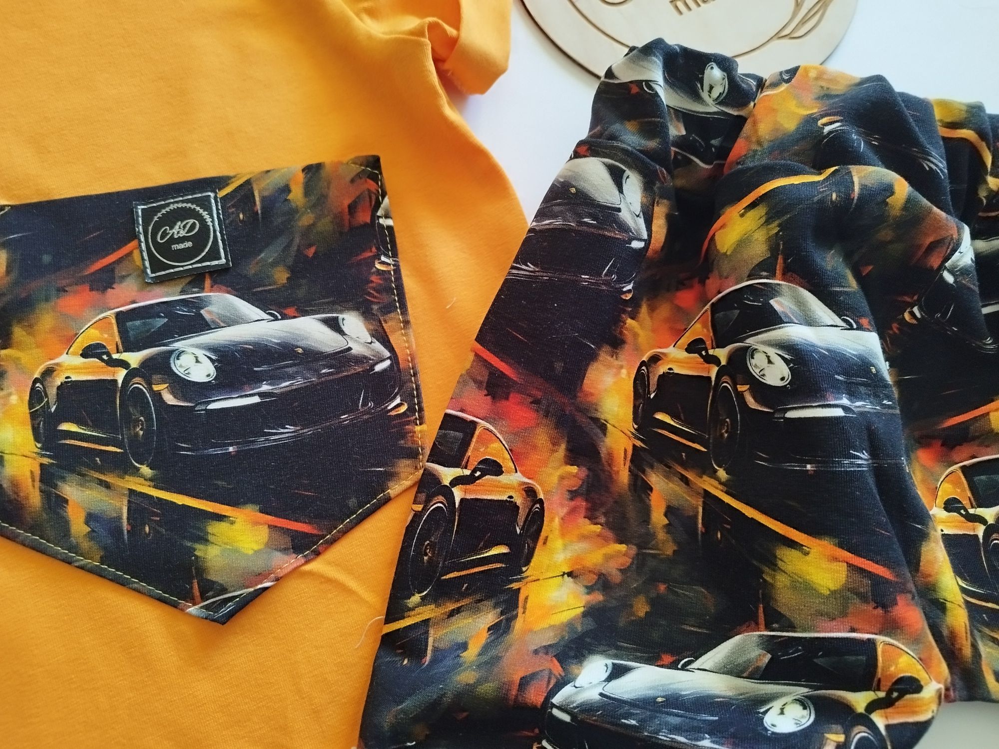 Komplet bawełniany T-shirt koszulka Spodenki Auto wyścigówki 110