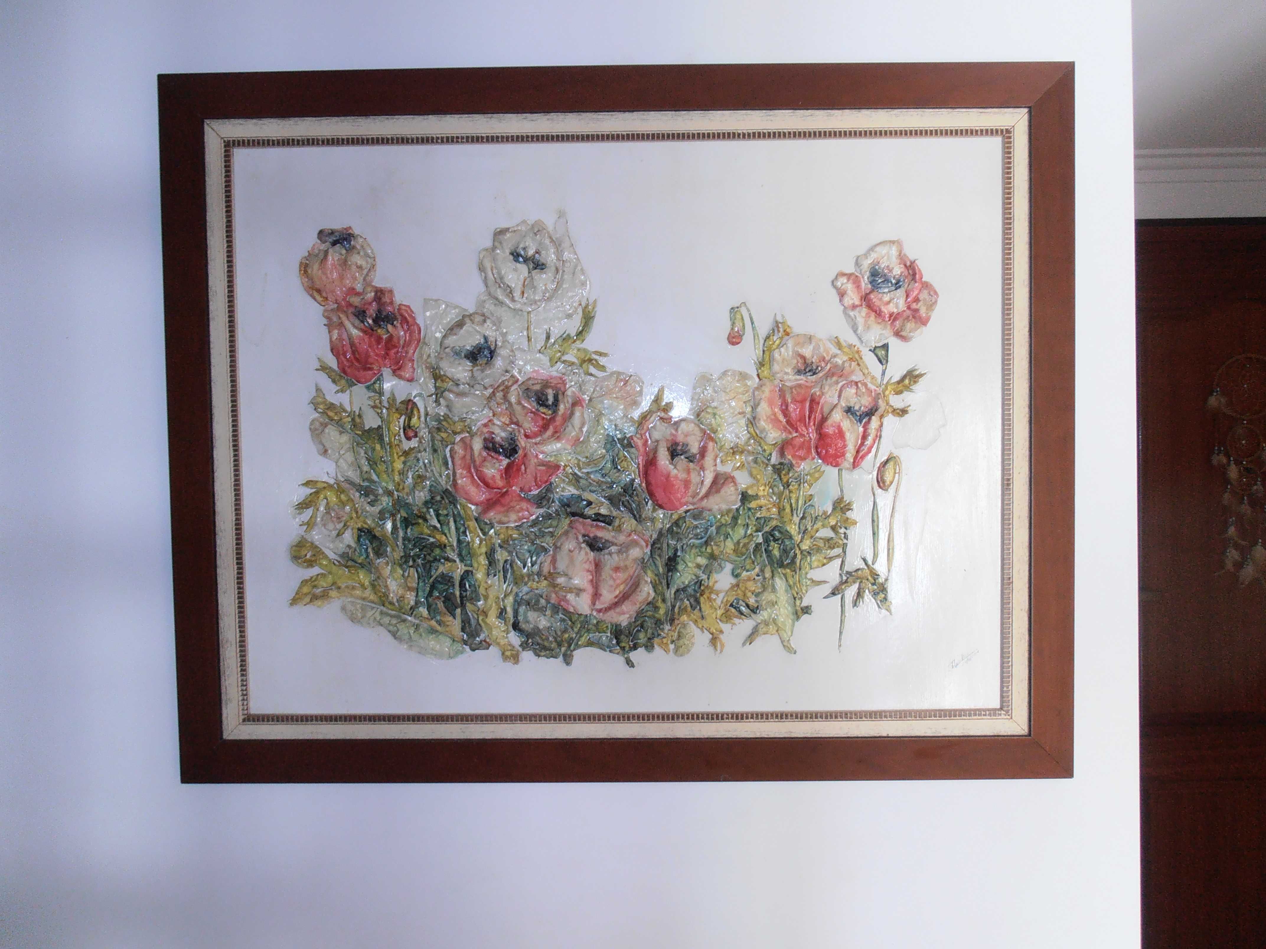 Quadro / Tela con tema floral em 3D