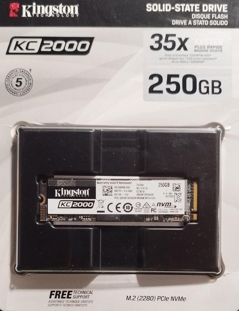 Armazenamento SSD M.2 250GB Kingston KC2000