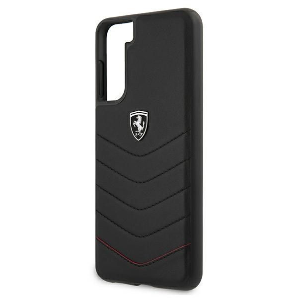 Luksusowe etui Ferrari Quilted dla Galaxy S21+ - Czarny