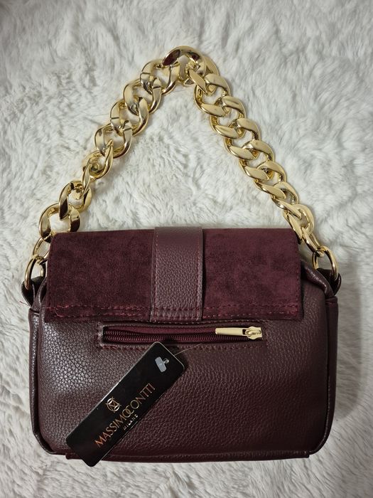 Piękna bordowa torebka Massimo Contti