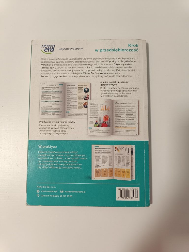 Krok w przedsiębiorczość, podręcznik, przedsiębiorczość
