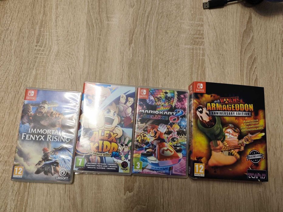 nintendo switch + comando zelda + 5 jogos