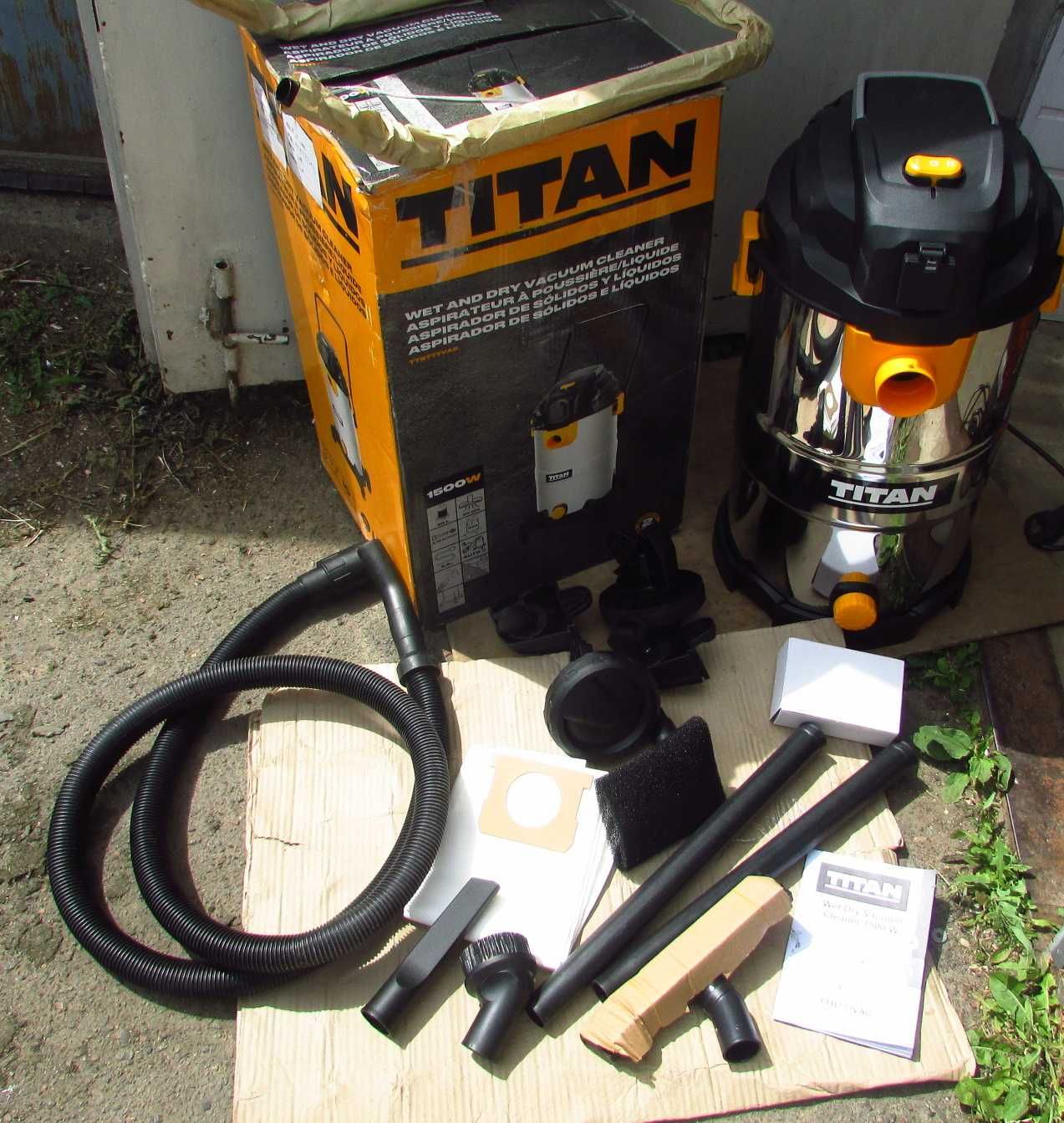 Пилосос будівельний, промисловий TITAN TTB777VAC 1500вт. 40L (Англія