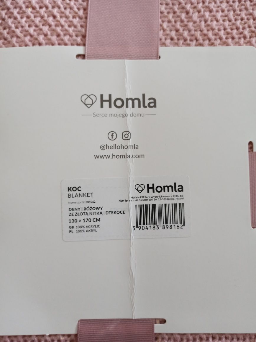 Koc różowy Homla