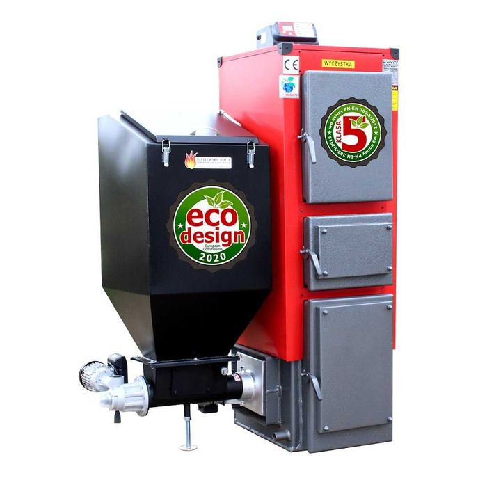 KOTŁY 14 kW Kocioł z PODAJNIKIEM Piec na EKOGROSZEK Klasa 5 Ecodesign