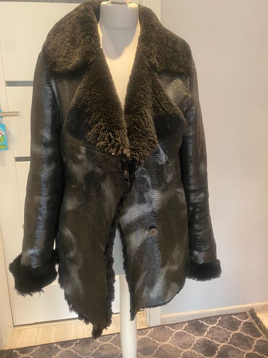 Kożuszek naturalny z efektem skóry węża rozmiar 38 / 40 nowy