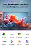Nowy HGFRTEE Przenośny monitor dotykowy 14,1' 1200P do iPhone,PS5,Xbox