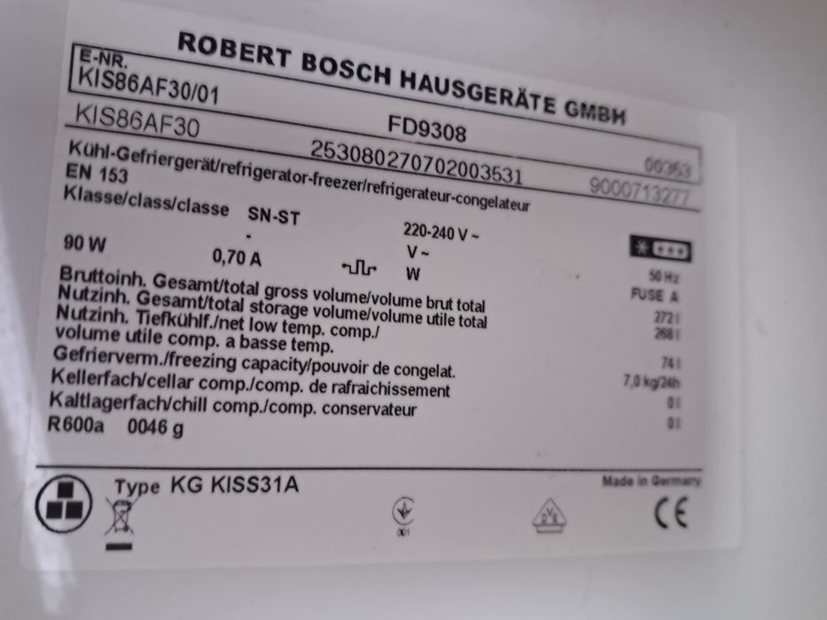 Lodówka do zabudowy Bosch KIS86AF30 sprawna
