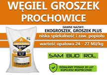 Węgiel GROSZEK (dawniej ekogroszek) PROCHOWICE, niska spiekalność!
