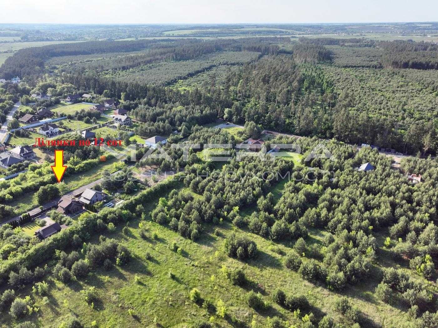 Жорнівка Бобриця ділянки від 12 сот в оточенні Хвойного лісу
