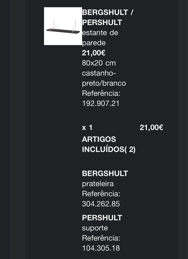 Ikea estante de parede preto