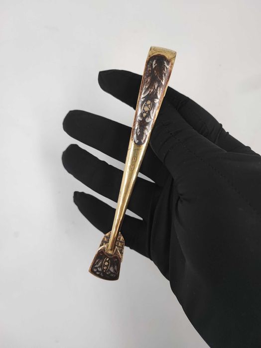 Щипці для цукру "СевернаЧернь" - чорніння, позолота; срібло 875