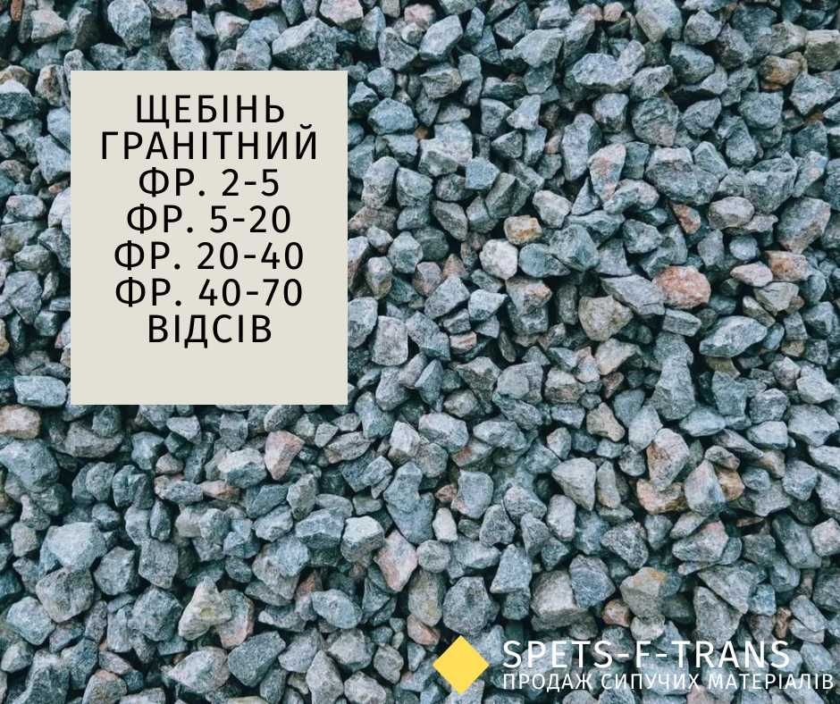 Щебінь гранітний та гравійний / Відсів /Пісок з Доставкою